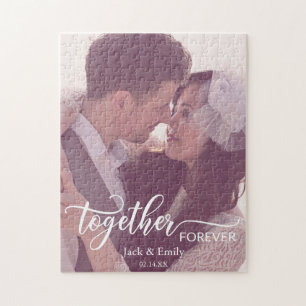 Samen Forever Typography Custom Photo Name Date Legpuzzel