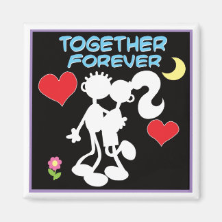 Samen Forever-valentijn paar stokfiguren Magneet
