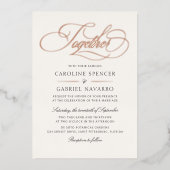 Samen Formeel Elegante Kalligrafie Bruiloft Folie Uitnodiging (Voorkant)