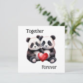 Samen Froever Panda paar Kaart (Staand voorkant)