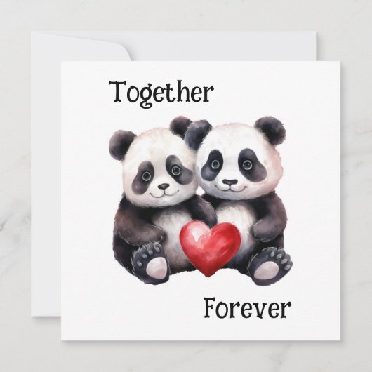 Samen Froever Panda paar Kaart (Voorkant)