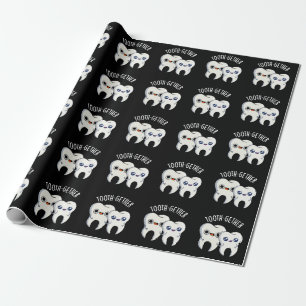 Samen Funny Tooth Pun Dark BG Cadeaupapier