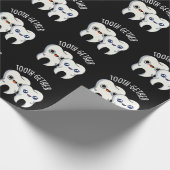 Samen Funny Tooth Pun Dark BG Cadeaupapier (Hoek)