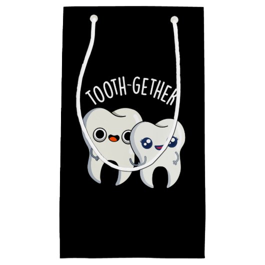 Samen Funny Tooth Pun Dark BG Klein Cadeauzakje (Voorkant)