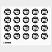 Samen Funny Tooth Pun Dark BG Ronde Sticker (Vel)