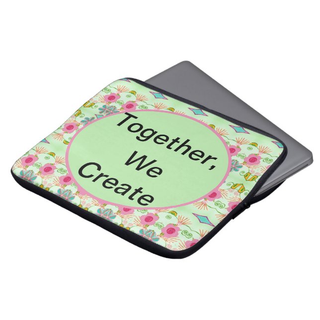 Samen gaan we Creëer Laptop Sleeve (Voorkant top)