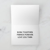SAMEN GEBOREN / VOOR ALTIJD LIEF VOOR MIJN TWEELIN KAART (Binnen)