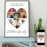 Samen Gepersonaliseerd liefdeshart 9 Fotocollage Poster<br><div class="desc">Creëer uw eigen persoonlijke poster met 9 van uw favoriete foto's en uw familienaam/-namen. Het fotomalplaatje is opstelling om een fotocollage in de vorm van een liefdeshart te creëer, tonend uw afbeeldingen in een mengeling van portret en landschapformaten. Upload uw foto's die in rijen werken, van boven tot onder. Het...</div>