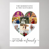 Samen Gepersonaliseerd liefdeshart 9 Fotocollage Poster (Voorkant)