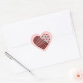 Samen gestikt Patchwork Heart Hart Sticker (Envelop)