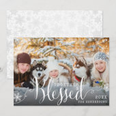 Samen Gezegende familie Foto Snow Kerstmis Feestdagenkaart (Voorkant / Achterkant)