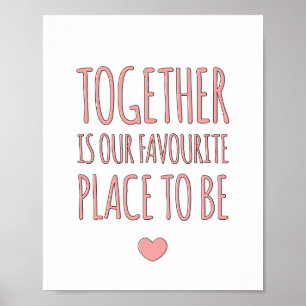 Samen - Gezinsfantasie Kunstprint in Roze Poster