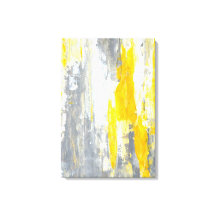 "Samen" Grijze en gele Abstracte kunst