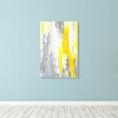 "Samen" Grijze en gele Abstracte kunst Canvas Afdruk (Insitu (Houten vloer))