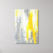 "Samen" Grijze en gele Abstracte kunst Canvas Afdruk (Voorkant)