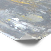 "Samen" Grijze en gele Abstracte kunst Poster (Hoek)