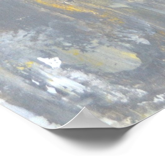 "Samen" Grijze en gele Abstracte kunst Poster (Hoek)