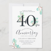 Samen groeien 40ste verjaardag Eucalyptus Thema Kaart (Voorkant)