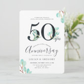 Samen groeien 50ste verjaardag Eucalyptus Thema Kaart (Staand voorkant)