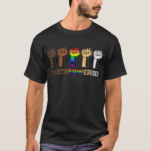 Samen groeien we op - zwarte liften zijn belangrij t-shirt (Voorkant)