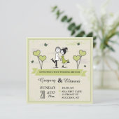 Samen (Groene) Post Trouw Brunch Uitnodiging (Staand voorkant)