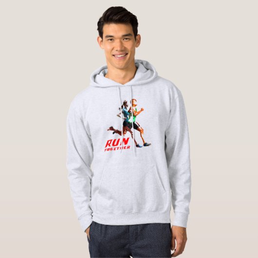 Samen hardlopen | Heren hoodie (Voorkant volledig)