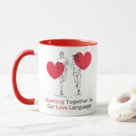Samen hardlopen is onze liefdestaal hardloopcadeau mok
