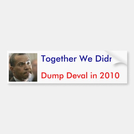 Samen hebben we dat niet gedaan bumpersticker (Voorkant)