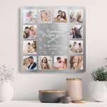 Samen hebben we het allemaal citaatfamilie Foto Si Vierkante Klok<br><div class="desc">Creëer eenvoudig uw eigen,  persoonlijke,  zilveren,  metalen wandklok met uw aangepaste foto's. Het ontwerp kenmerkt ook een mooie handgeschreven manuscriptcitaat: "Samen hebben we alles". Voor beste resultaten,  bewaar de afbeeldingen aan vierkant - met het nadrukpunt in het centrum - alvorens te uploaden.</div>
