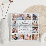 Samen hebben we het allemaal citaatfamilie Foto wi Vierkante Klok<br><div class="desc">Creëer eenvoudig uw eigen,  gepersonaliseerde witte,  houten plankstijl wandklok met uw aangepaste foto's. Het ontwerp kenmerkt ook een mooi handgeschreven manuscriptcitaat: "Samen hebben wij het allen". Voor beste resultaten,  bewaar de afbeeldingen aan vierkant - met het nadrukpunt in het centrum - alvorens te uploaden.</div>