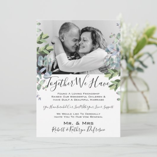 Samen hebben we met Foto Vow Renewal Kaart (Staand voorkant)