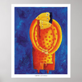 Samen hedendaagse acrylverfart afdrukken poster