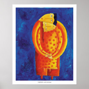 Samen hedendaagse acrylverfart afdrukken poster