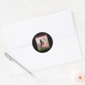 Samen heksen onbeperkt roze groene heks Hallow Ronde Sticker (Envelop)