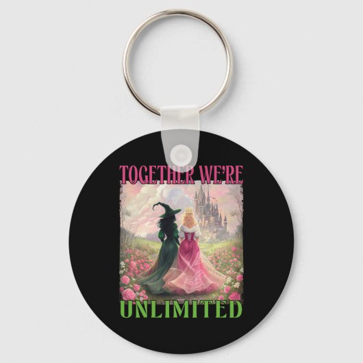 Samen heksen onbeperkt roze groene heks Hallow Sleutelhanger (Voorkant)