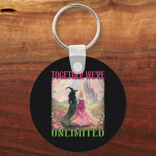 Samen heksen onbeperkt roze groene heks Hallow Sleutelhanger (Voorkant)