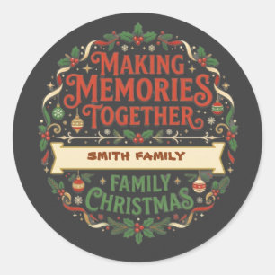 Samen Herinneringen Maken Familie Kerstmis  Ronde Sticker