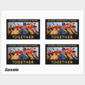 Samen ~ Het Britse Gemenebest van Nationale Staten Rechthoekige Sticker (Vel)