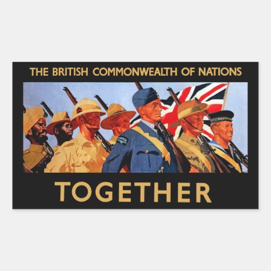 Samen ~ Het Britse Gemenebest van Nationale Staten Rechthoekige Sticker (Voorkant)