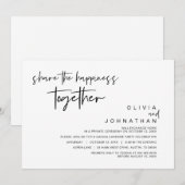 Samen het geluk delen, Elopement-feest Kaart (Voorkant / Achterkant)