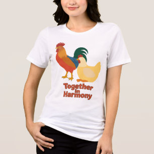 Samen in Harmonie – Vreedzame Haan en Hen Vrouw Tri-Blend Shirt