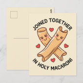 Samen in Heilige Macaroni Grappig Huwelijk Briefkaart (Voorkant / Achterkant)
