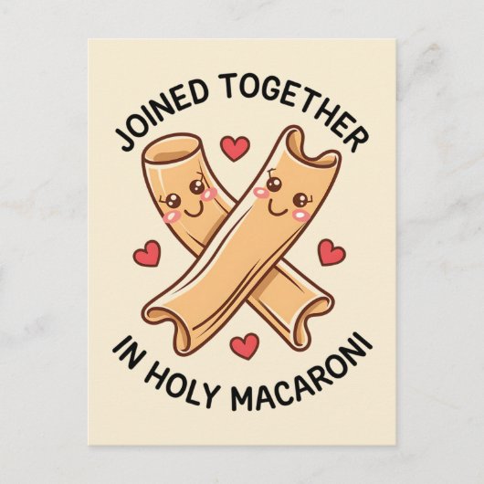 Samen in Heilige Macaroni Grappig Huwelijk Briefkaart (Voorkant)