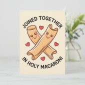 Samen in Heilige Macaroni Grappig Huwelijk Kaart (Staand voorkant)