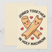 Samen in Heilige Macaroni Grappige Huwelijk Kaart (Voorkant / Achterkant)