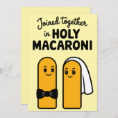 Samen in Heilige Macaroni Grappige Pasta Kaart (Voorkant / Achterkant)