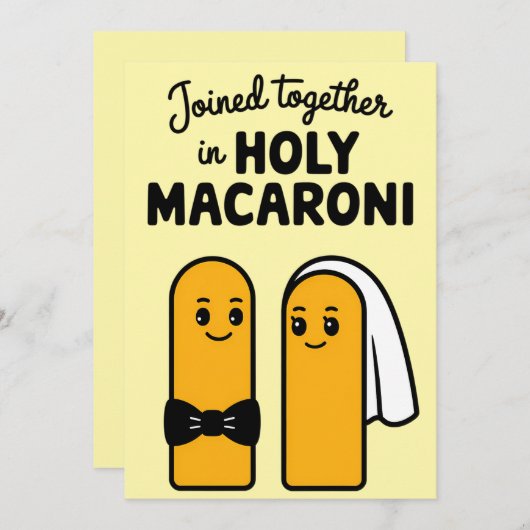 Samen in Heilige Macaroni Grappige Pasta Kaart (Voorkant / Achterkant)