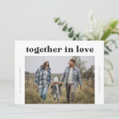 Samen in Liefde Moderne Drie Foto Kerstmis Feestdagenkaart (Staand voorkant)