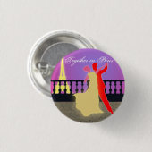 Samen in Parijs Pins Ronde Button 3,2 Cm (Voorkant /achterkant)