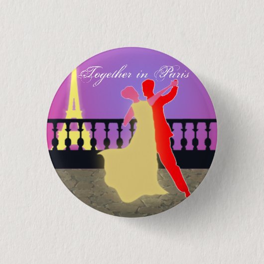Samen in Parijs Pins Ronde Button 3,2 Cm (Voorkant)
